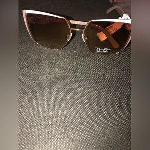 Jessica Simpson J6057 Metal Geometric‎ Cat-Eye Gold & Nude Sunglasses new
